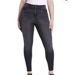 Time‎ and Tru High Rise Curvy Jeans Womens 16 Skinny Black Stretch Core Denim